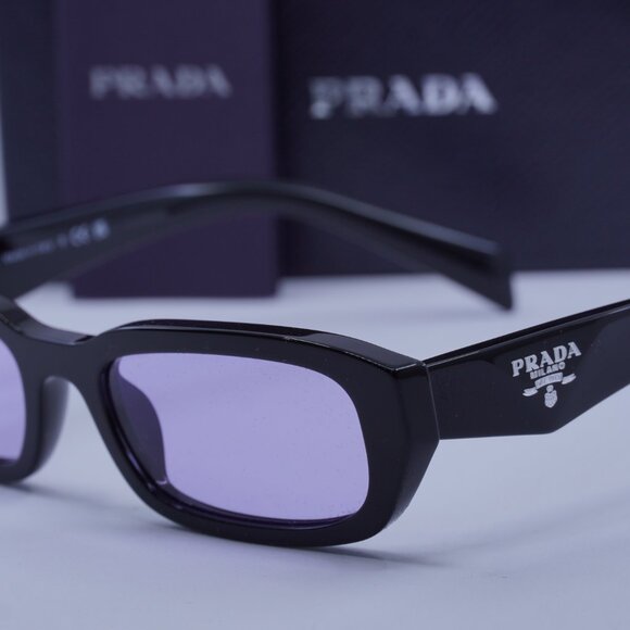 Prada PRB06S 16K40J Rectangle Sunglasses – Black\Violet - Picture 9 of 10